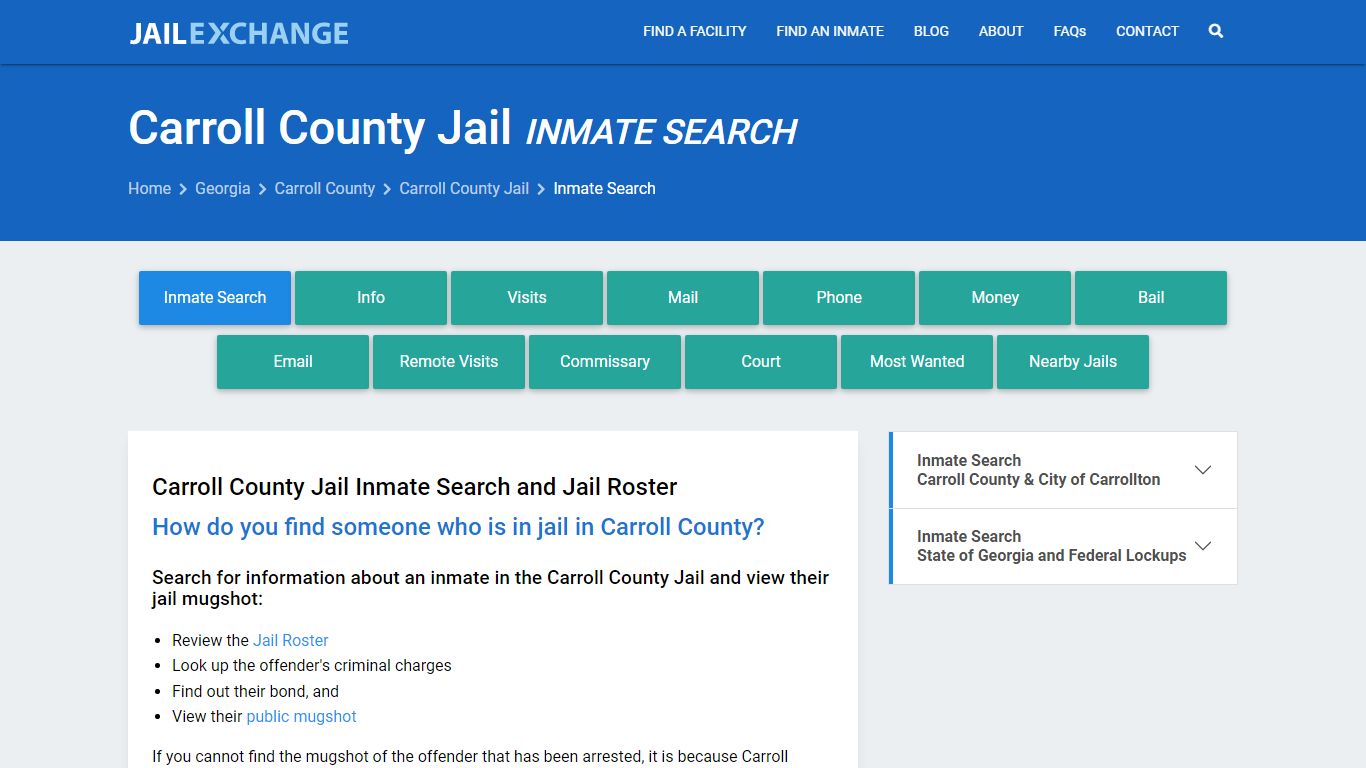 Inmate Search: Roster & Mugshots - Carroll County Jail, GA